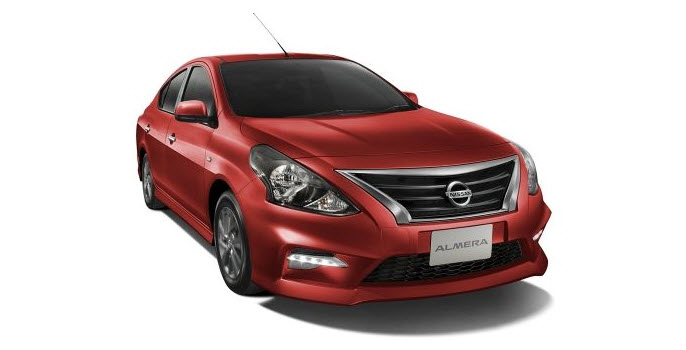 Nissan Almera สีแดง